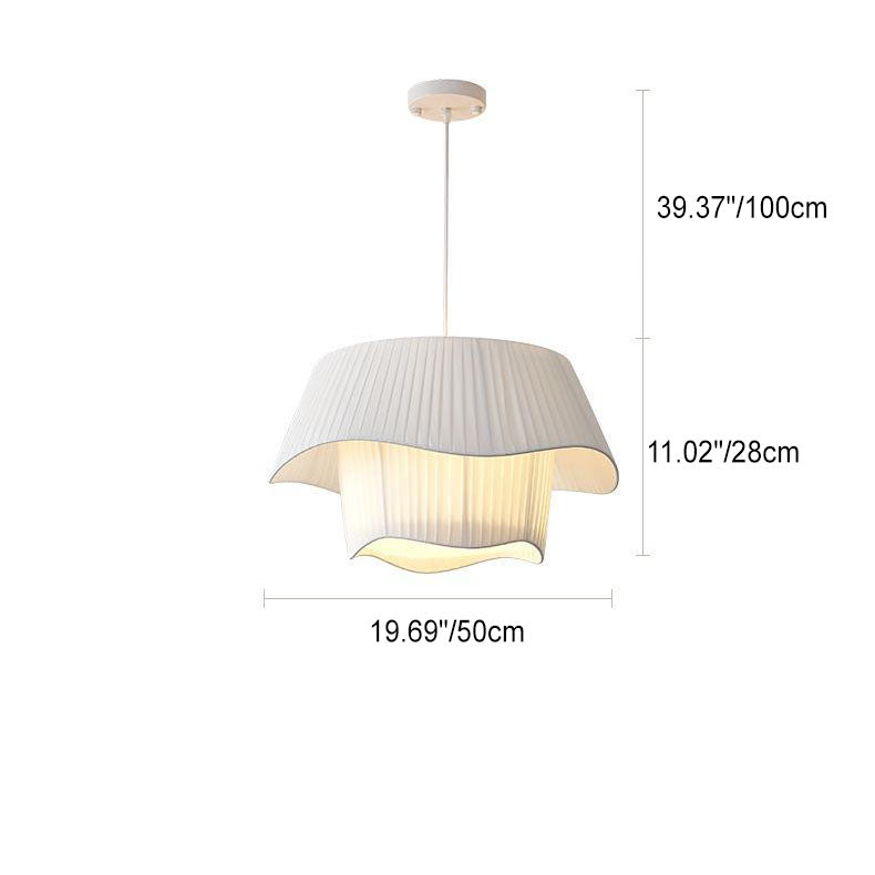 Contemporary Scandinavian Round Iron Acrylic Fabric 4/5 Light Pendant Light for Living Room BulbSquare