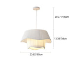 Contemporary Scandinavian Round Iron Acrylic Fabric 4/5 Light Pendant Light for Living Room BulbSquare