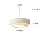 Contemporary Scandinavian Round Iron Acrylic Fabric 4/5 Light Pendant Light for Living Room BulbSquare