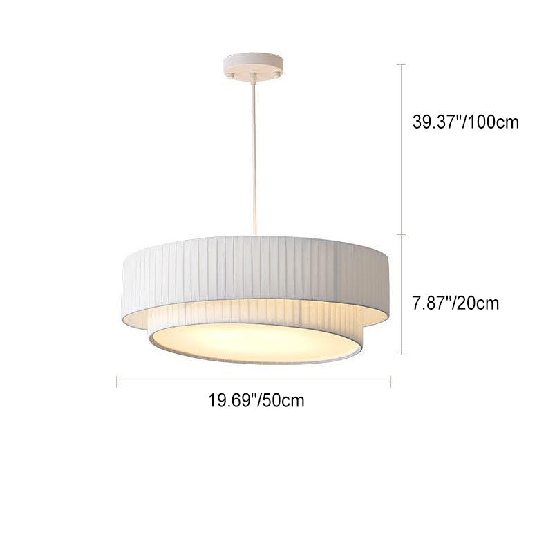 Contemporary Scandinavian Round Iron Acrylic Fabric 4/5 Light Pendant Light for Living Room BulbSquare