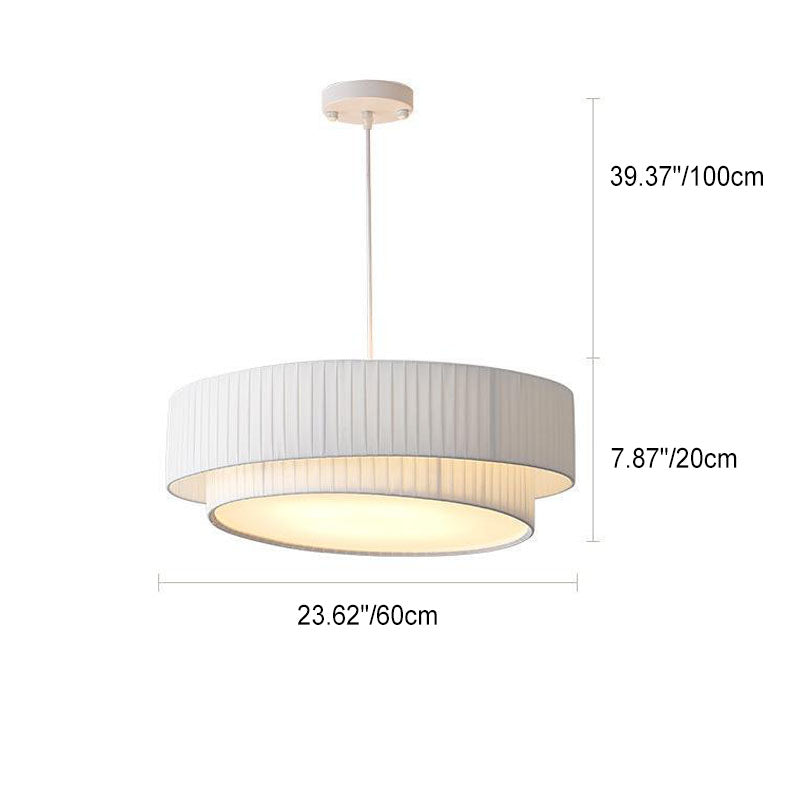 Contemporary Scandinavian Round Iron Acrylic Fabric 4/5 Light Pendant Light for Living Room BulbSquare