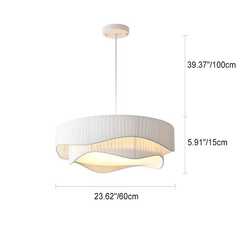 Contemporary Scandinavian Round Iron Acrylic Fabric 4/5 Light Pendant Light for Living Room BulbSquare