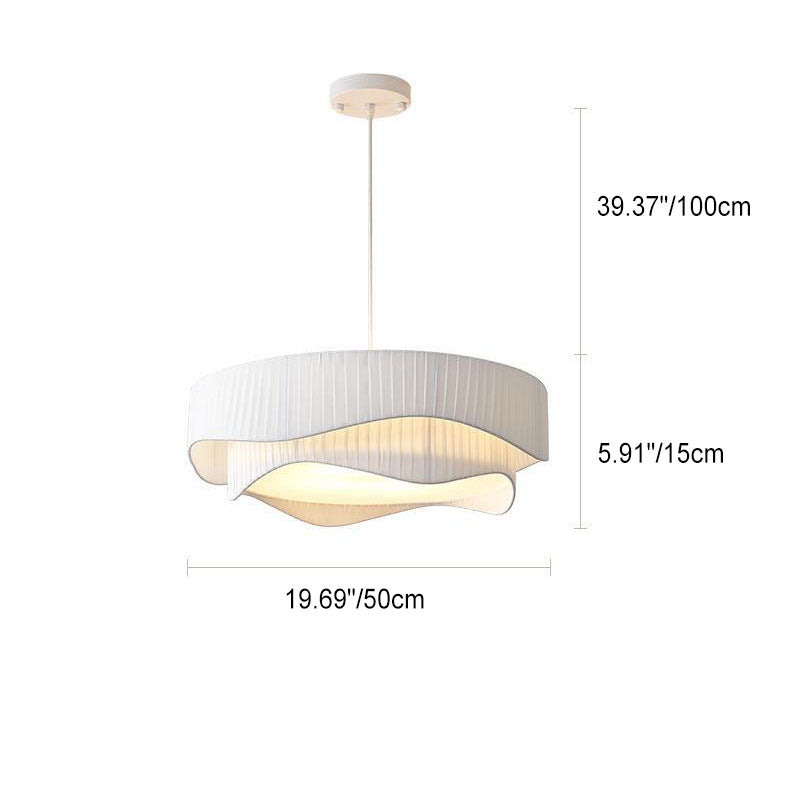 Contemporary Scandinavian Round Iron Acrylic Fabric 4/5 Light Pendant Light for Living Room BulbSquare