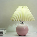 Nordic Minimalist Ceramic Pleated 1-Light Table Lamp Lumendat