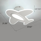 Lumendat Modern Minimalist Cartoon Airplane LED Semi-Flush Mount Light Lumendat
