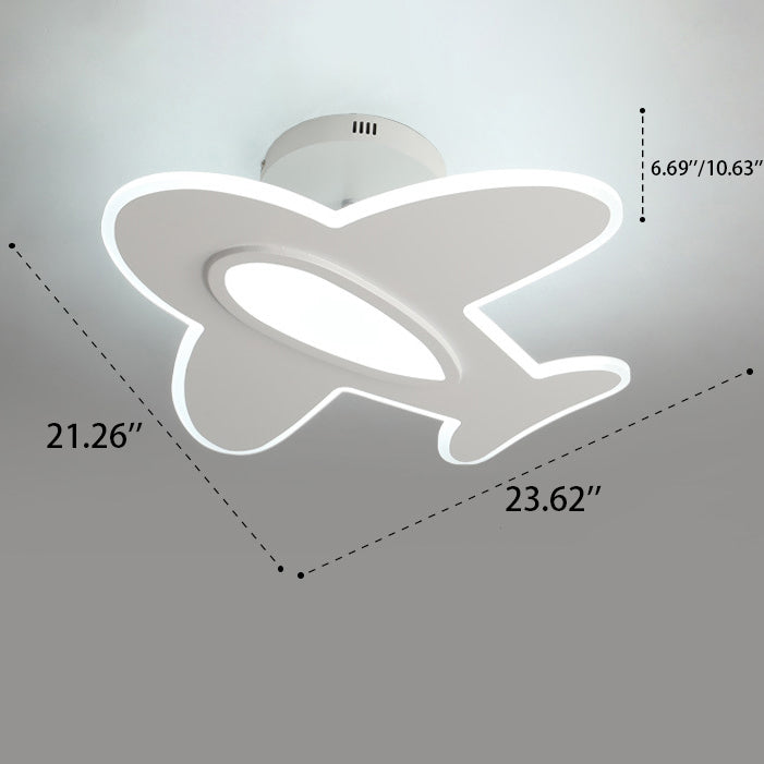 Lumendat Modern Minimalist Cartoon Airplane LED Semi-Flush Mount Light Lumendat