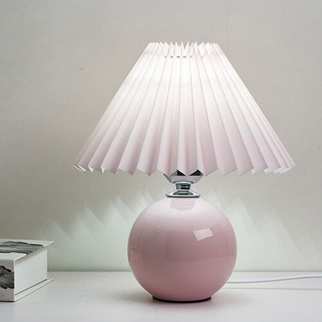 Nordic Minimalist Ceramic Pleated 1-Light Table Lamp Lumendat