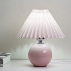 Nordic Minimalist Ceramic Pleated 1-Light Table Lamp Lumendat