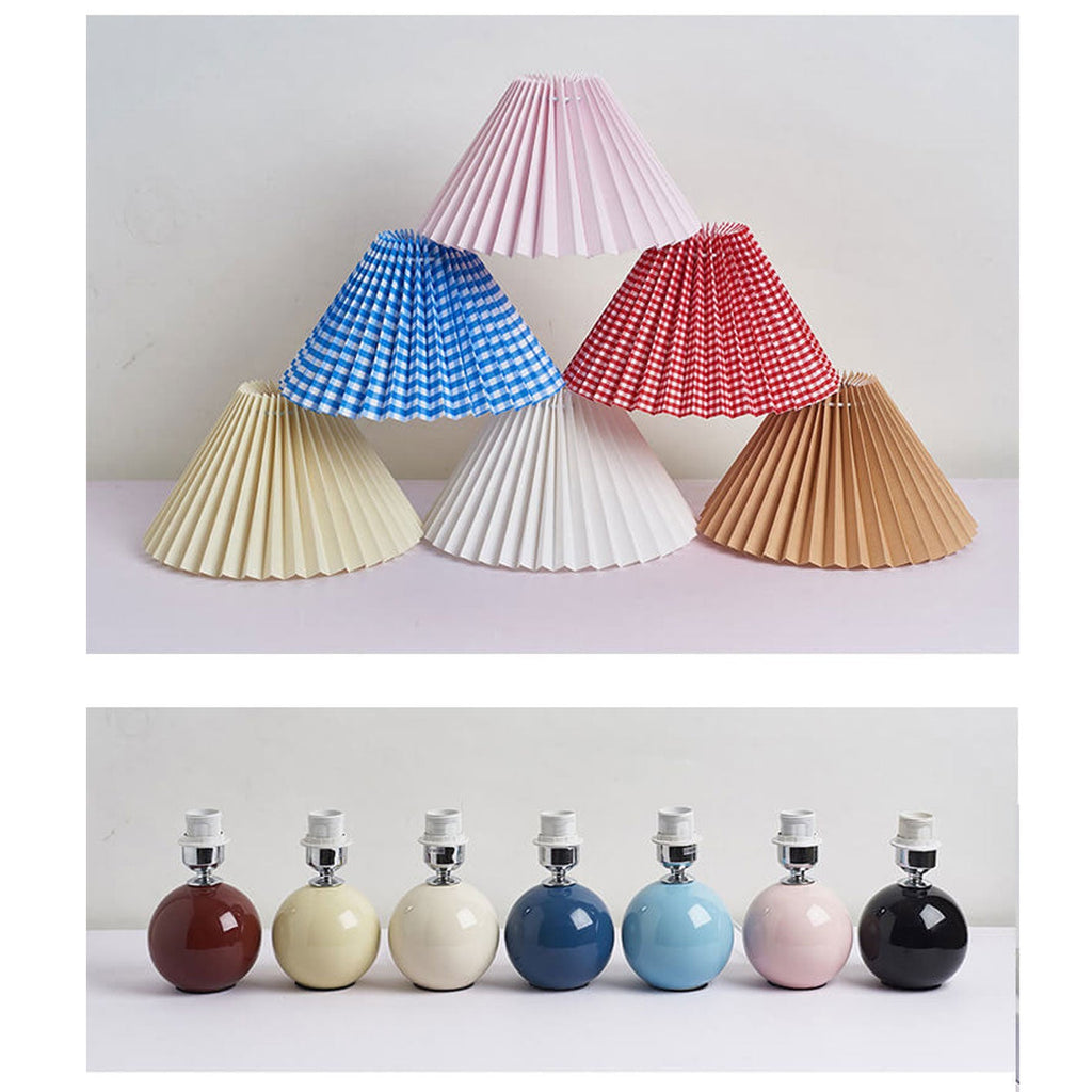 Nordic Minimalist Ceramic Pleated 1-Light Table Lamp Lumendat