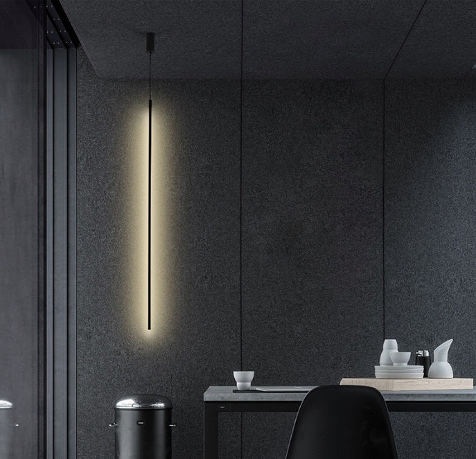 Minimalist Line 1-light Adjustable Long Line LED Pendant Light BulbSquare