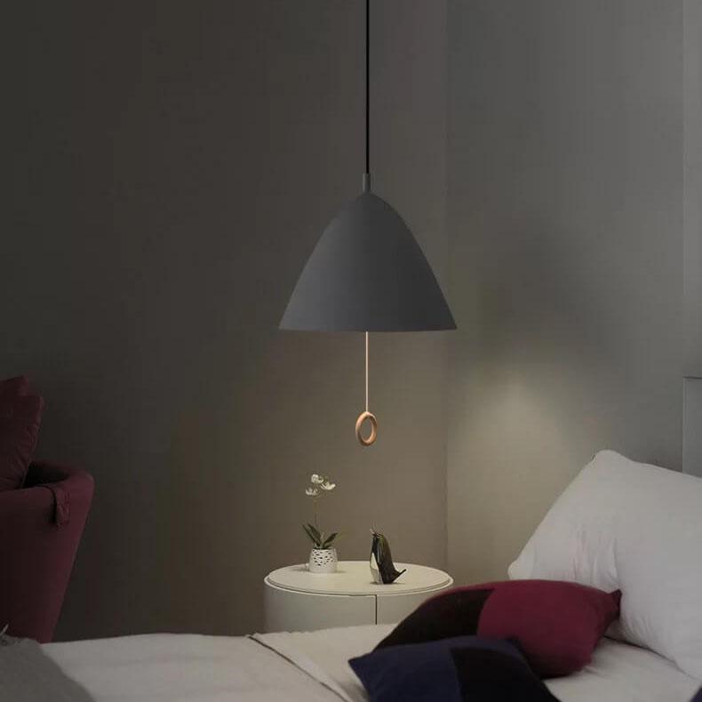 Modern Macarons Tapered Metal 1-light Pendant Lighting with Pull Ring