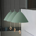 Modern Macarons Tapered Metal 1-light Pendant Lighting with Pull Ring