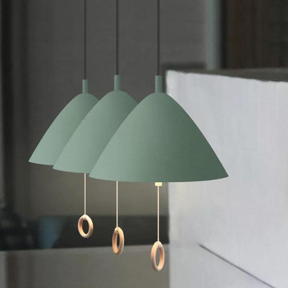 Modern Macarons Tapered Metal 1-light Pendant Lighting with Pull Ring