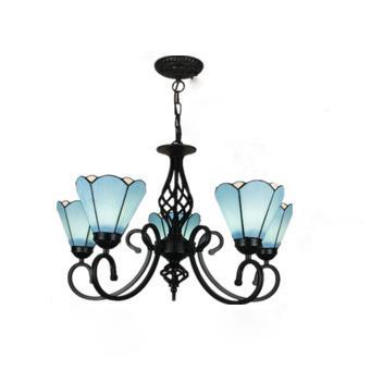 European Creative Tiffany Glass 3/5/6/8 Lights Chandelier BulbSquare