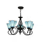 European Creative Tiffany Glass 3/5/6/8 Lights Chandelier BulbSquare