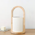 Nordic Fabric Column Solid Wood Portable Design 1-Light Table Lamp Lumendat