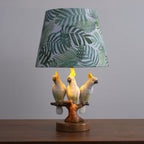 Nordic Leaf Fabric Resin Bird Design 1-Light Table Lamp Lumendat