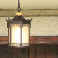 Retro Chinese Outdoor Waterproof Hexagonal Lantern 1-light Patio Pendant Light BulbSquare