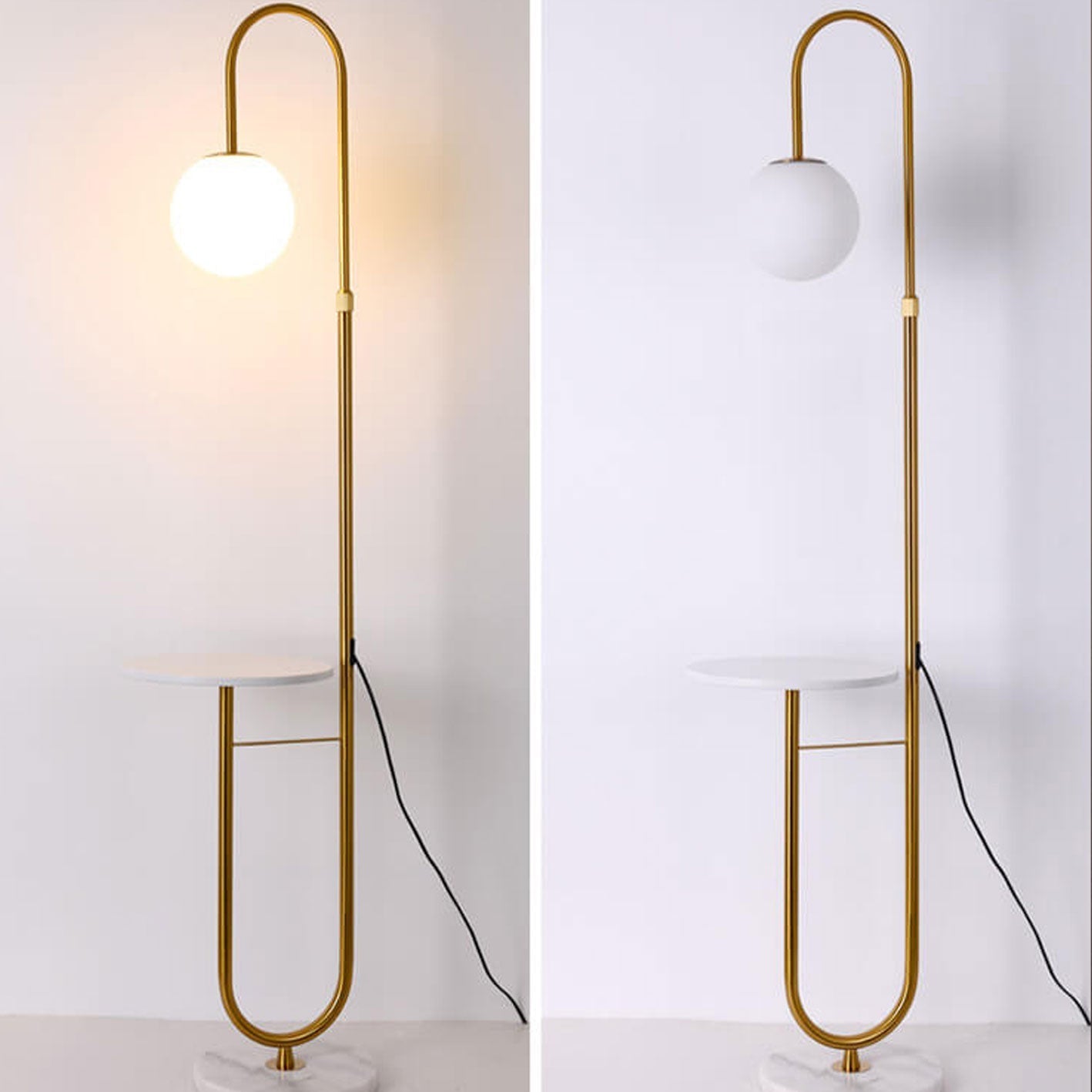 Nordic Minimalist Iron Marble Table LED Standing Floor Lamp Lumendat