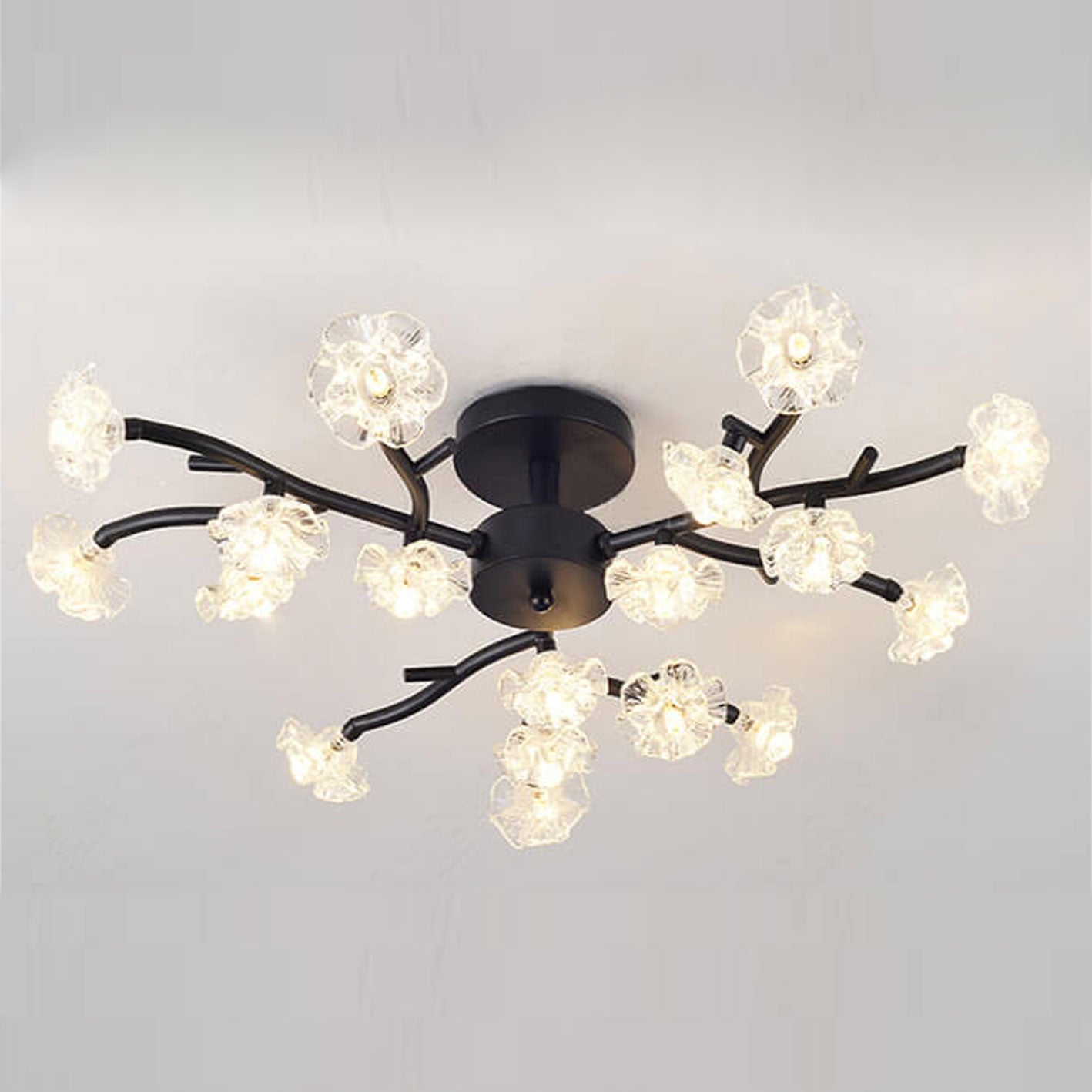 Nordic Creative Plum Blossom Tree Branch LED Semi-flush Mount Ceiling Light