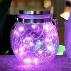 Cracked Glass Jar Waterproof Solar Copper Wire LED Outdoor Garden Landscape Light Lumendat