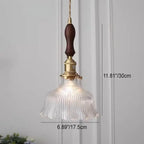 Nordic Modern Minimalist Flower Copper Walnut Glass 1-light Pendant Light Lumendat