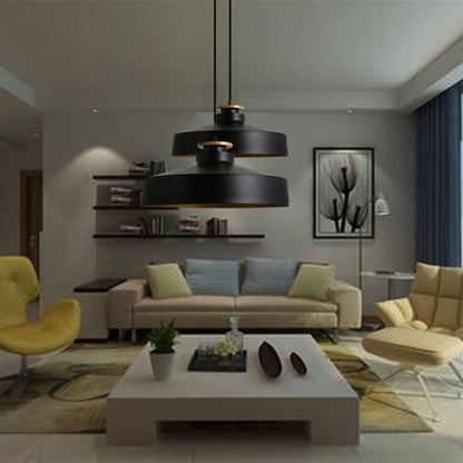 Nordic Industrial Iron Pot Lid Design 1-Light Pendant Light