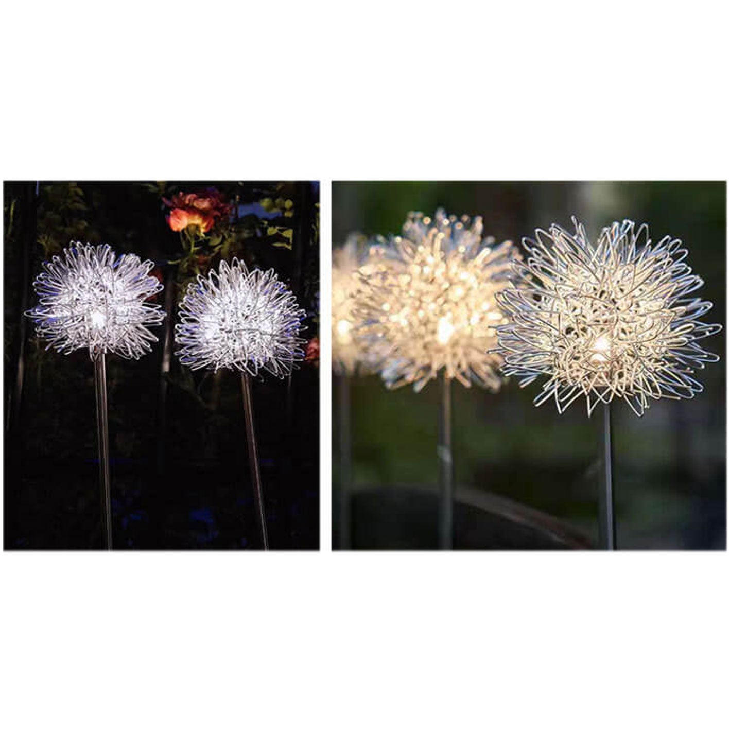 Solar Dandelion Aluminum Wire Globe Light LED Outdoor Waterproof Luminous Garden Insert Ground Landscape Light Lumendat