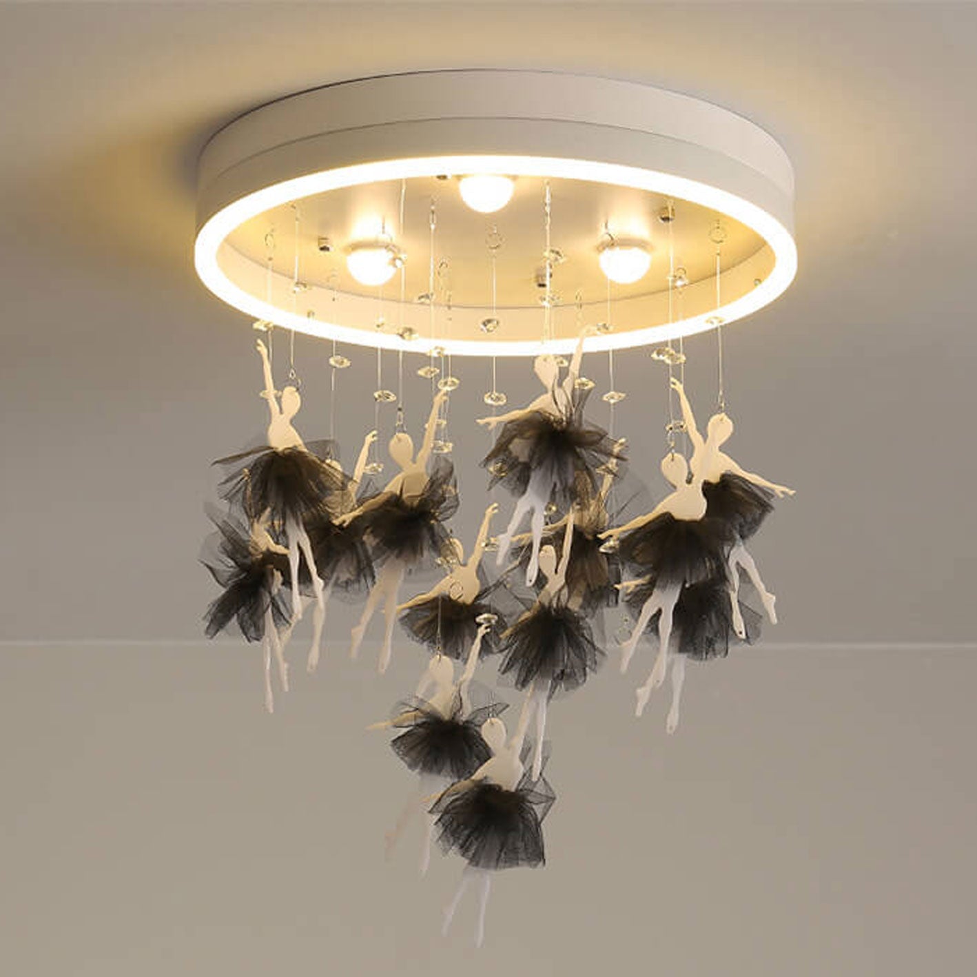 Modern Creative Cartoon Round Bird / Skirt Hanging LED Flush Mount Ceiling Light Lumendat