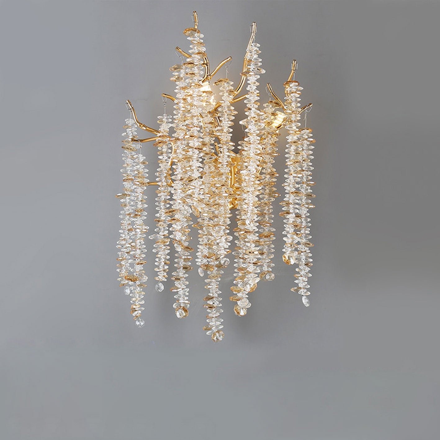 Modern Light Luxury Tree Branch Crystal 3-Light Wall Sconce Lamp Lumendat