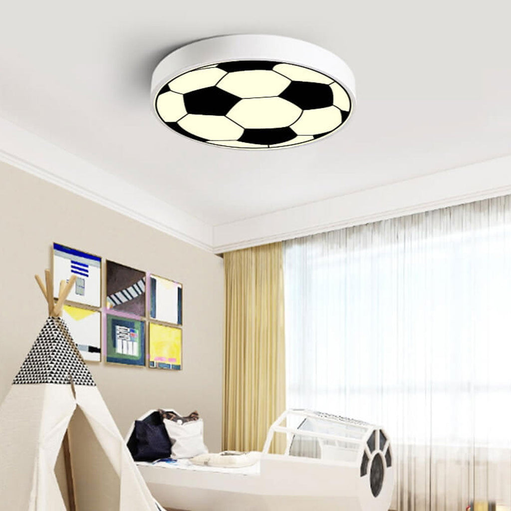Cartoon Creative Round Football LED Kids Flush Mount Ceiling Light Lumendat