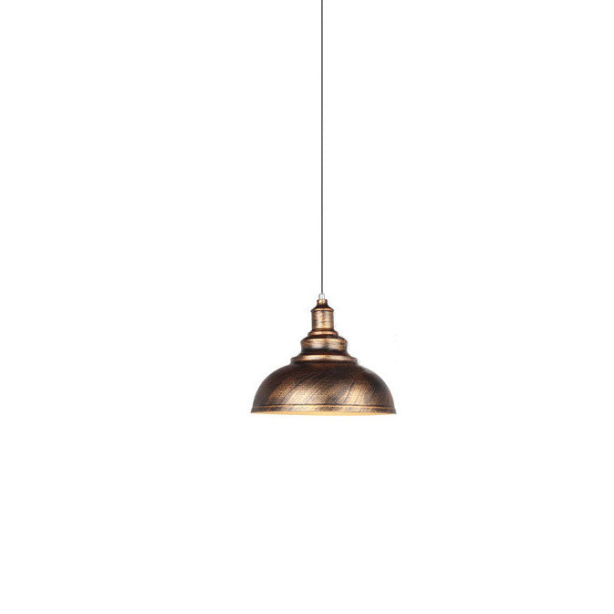 Industrial Simple Dome Round Pot Lid Iron 1-light Pendant Light BulbSquare