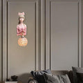 Lumendat Creative Girl Painted Resin Glass Kids 1-Light Wall Sconce Lamp Lumendat