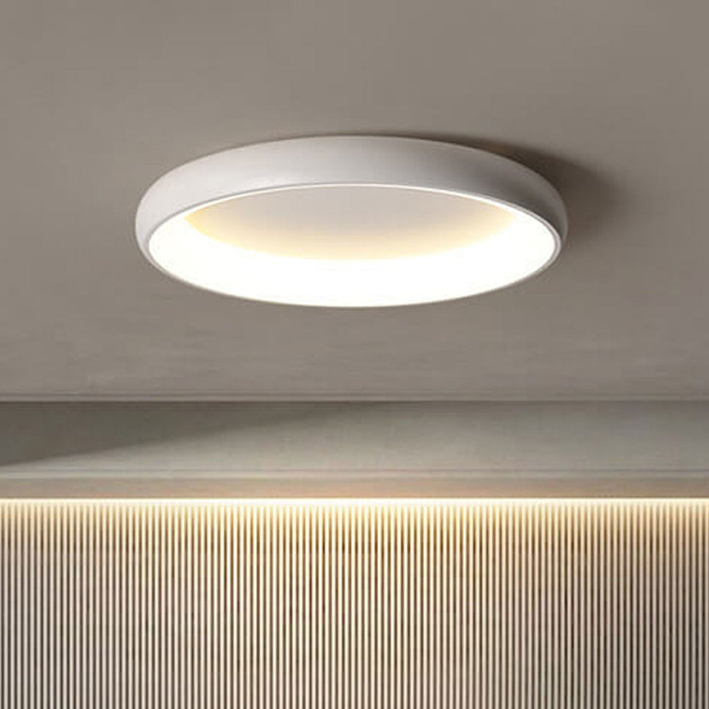 Modern Minimalist Round Aluminum Acrylic LED Flush Mount Ceiling Light Lumendat