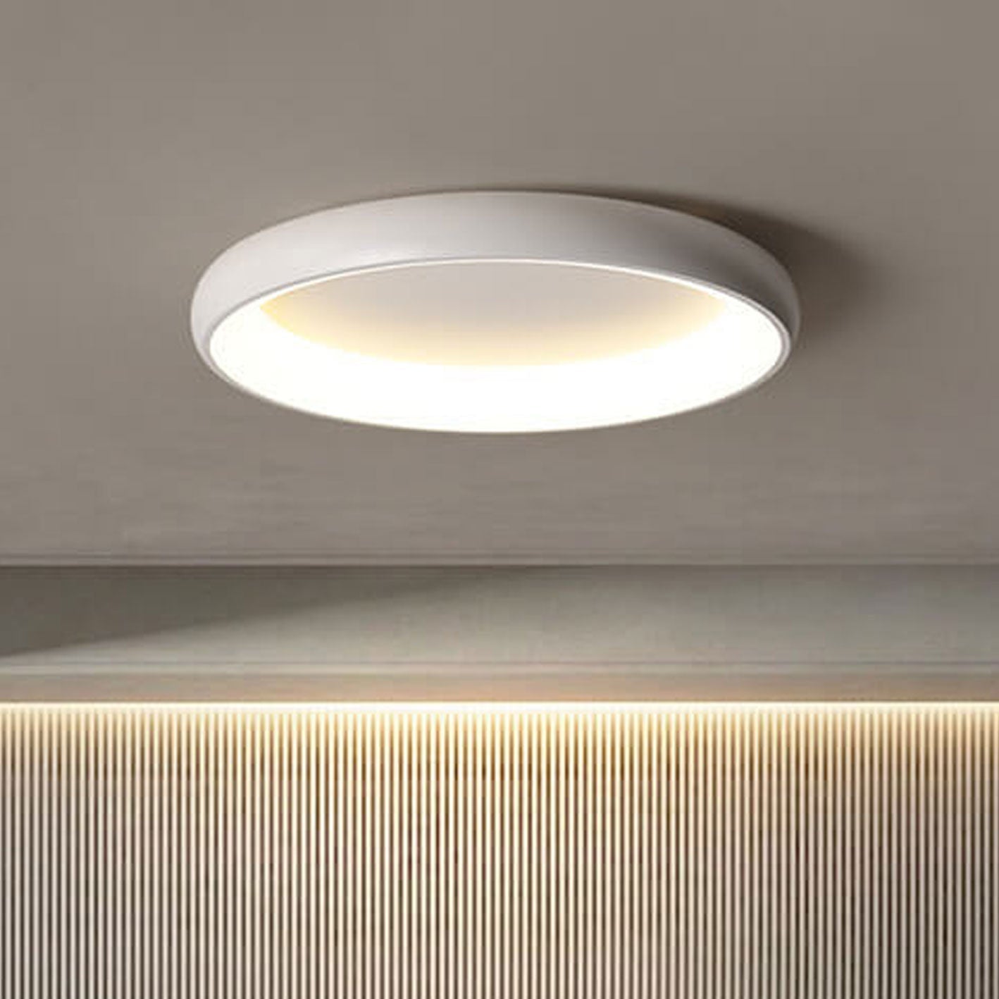 Modern Minimalist Round Aluminum Acrylic LED Flush Mount Ceiling Light Lumendat