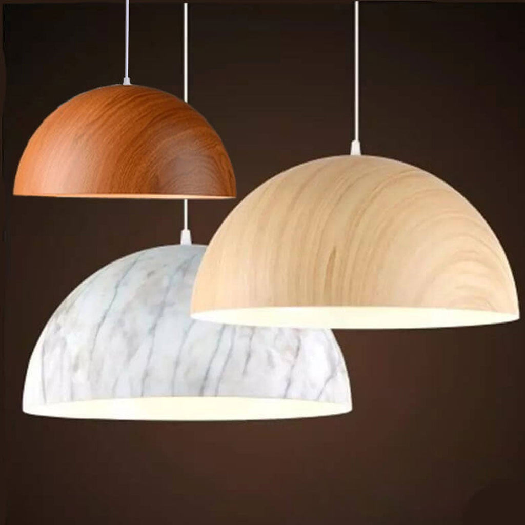 Nordic Minimalist Marbled Semicircle 1-light Pendant Light BulbSquare