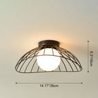 Scandinavian Modern Minimalist Iron Glass Ceramic Flower Diamond 1-Light Semi-Flush Mount Ceiling Light Lumendat