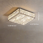 Modern Luxury Stainless Steel Crystal Round Square Rectangular LED Flush Mount Ceiling Light For Living Room Lumendat