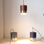 Nordic Light Luxury Cylindrical Aluminum Acrylic LED Pendant Light BulbSquare