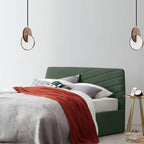Modern Walnut Solid Wood Round Dish 1-light LED Pendant Light BulbSquare