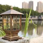 European Outdoor Column Lantern Waterproof Rustproof 1-Light Patio Light Lumendat