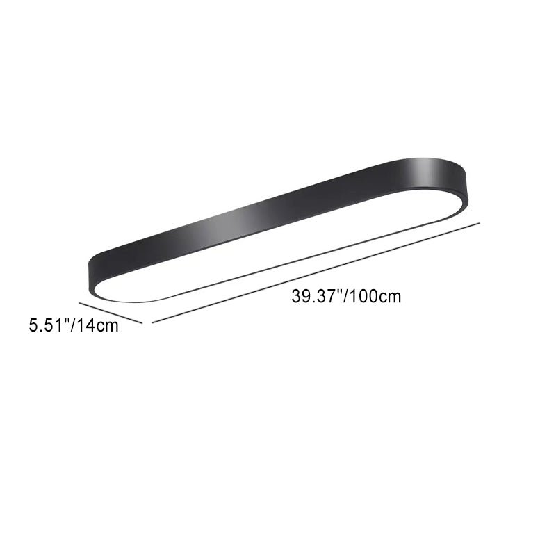 Modern Minimalist Elliptical Strip Iron Acrylic LED Flush Mount Ceiling Light For Hallway Lumendat