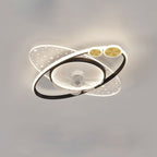 Lumendat Modern Creative Planet Star Effect LED Flush Mount Ceiling Fan Light Lumendat