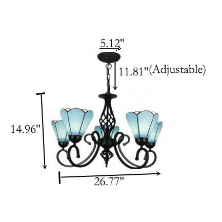 European Creative Tiffany Glass 3/5/6/8 Lights Chandelier BulbSquare