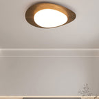 Nordic Iron Wood Grain Pebble LED Flush Mount Ceiling Light Lumendat