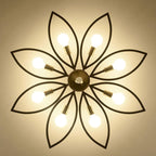 Nordic Light Luxury Wrought Iron Crystal 6/8-light Flush Mount Ceiling Light BulbSquare