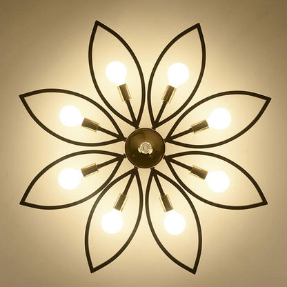 Nordic Light Luxury Wrought Iron Crystal 6/8-light Flush Mount Ceiling Light