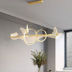 Nordic Light Luxury Butterfly Round Linear Island Light LED Chandelier BulbSquare
