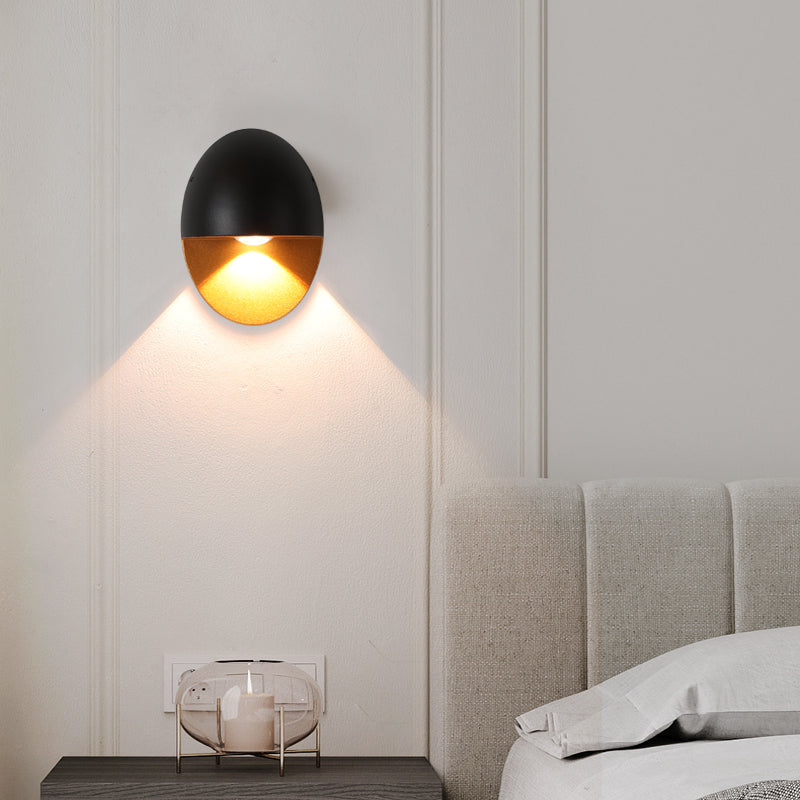 Modern Minimalist Oval Shape Aluminum Outdoor Waterproof LED Wall Sconce Lamp for Outdoor Patio Lumendat