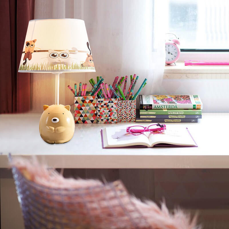 Lumendat Nordic Fun Cartoon Pattern Resin Fabric Children 1-Light Table Lamp Lumendat